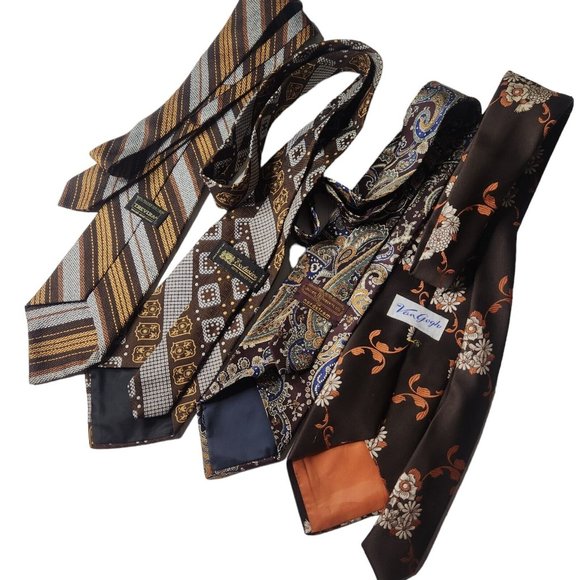 Vintage Neckties Assorted Lot Floral Striped 70's - Picture 4 of 9